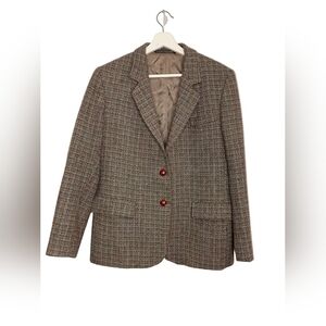 Orvis Brown Houndstooth Wool-Blend Blazer